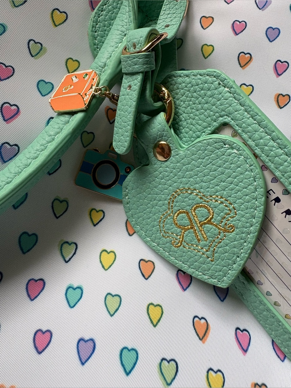 Roller Rabbit x Target Disco Hearts Wave Softside Weekender Duffle Duffel Bag - Picture 5 of 15